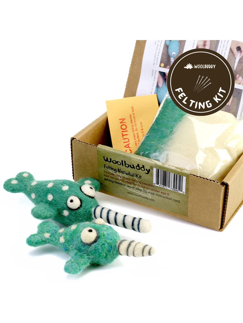 Woolbuddy - Needle Felting Narwhal Kit
